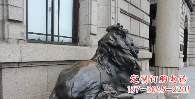 宁波铜雕汇丰卧姿狮子