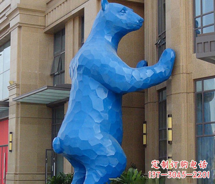 宁波铜雕几何狗熊雕塑