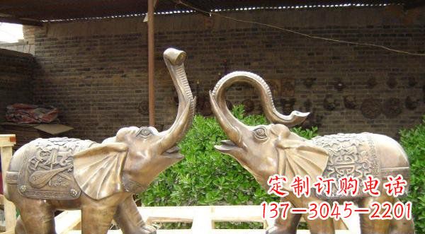 宁波铜雕吉祥小象公园动物雕塑