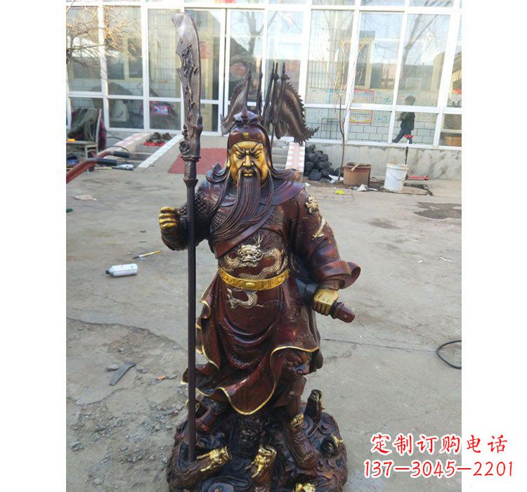 宁波铜雕九龙关公
