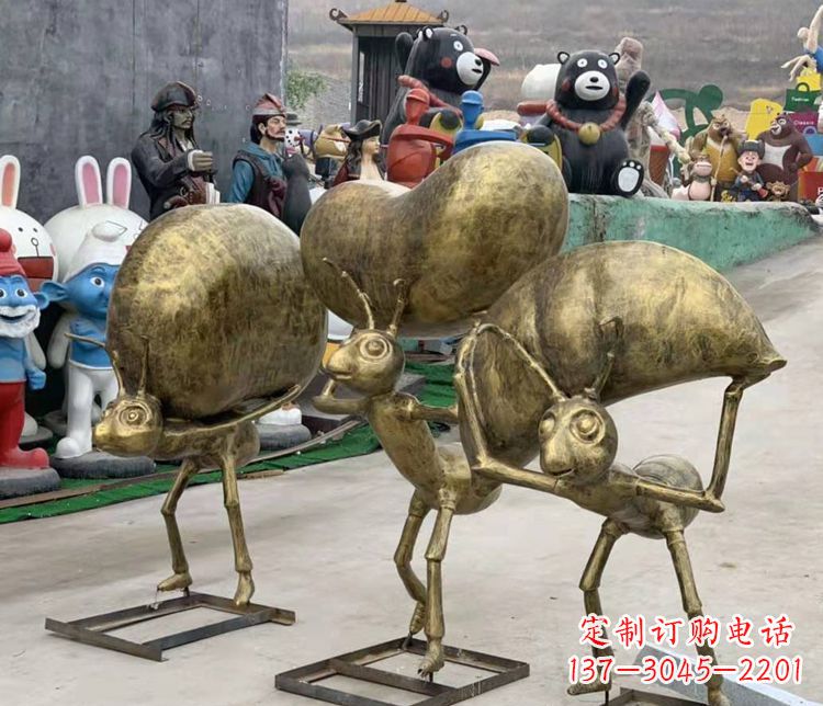 宁波铜雕蚂蚁搬家雕塑