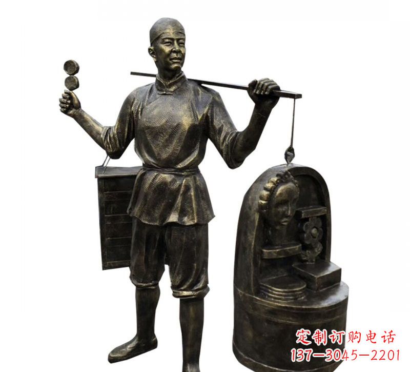 宁波铜雕卖货郎