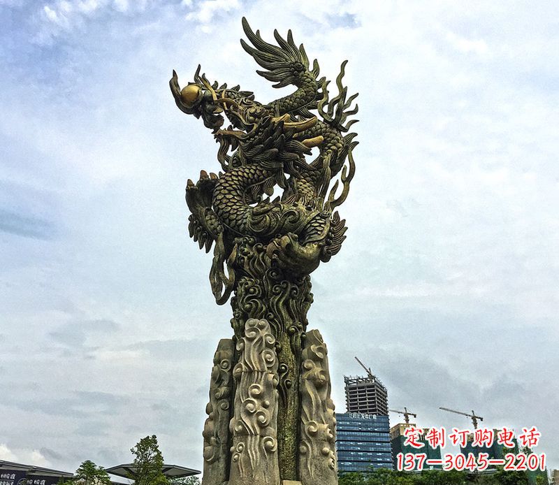 宁波铜雕盘龙柱