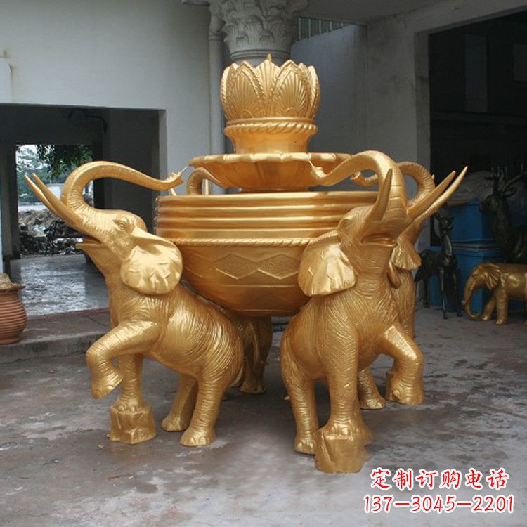 宁波铜雕喷水大象雕塑
