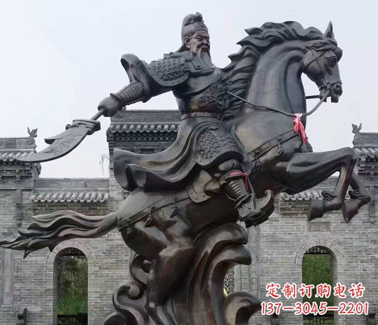 宁波铜雕骑马关公广场历史人物雕塑