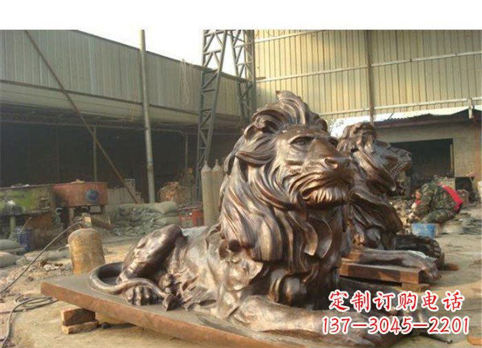 宁波铜雕狮子公司门口雕塑