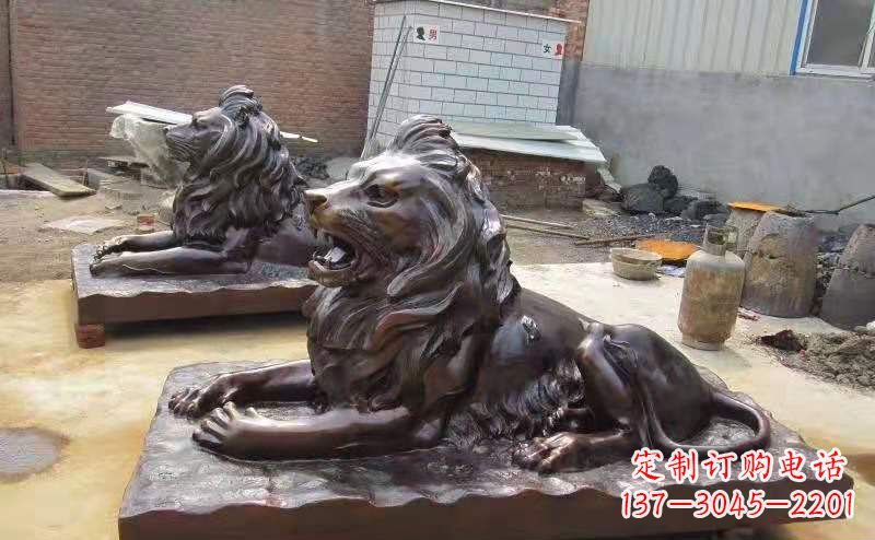 宁波铜雕狮子户外摆件镇宅动物雕塑