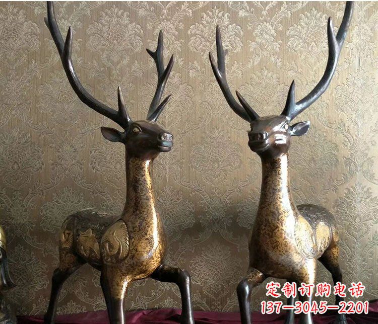 宁波铜雕室内装饰动物鹿雕塑
