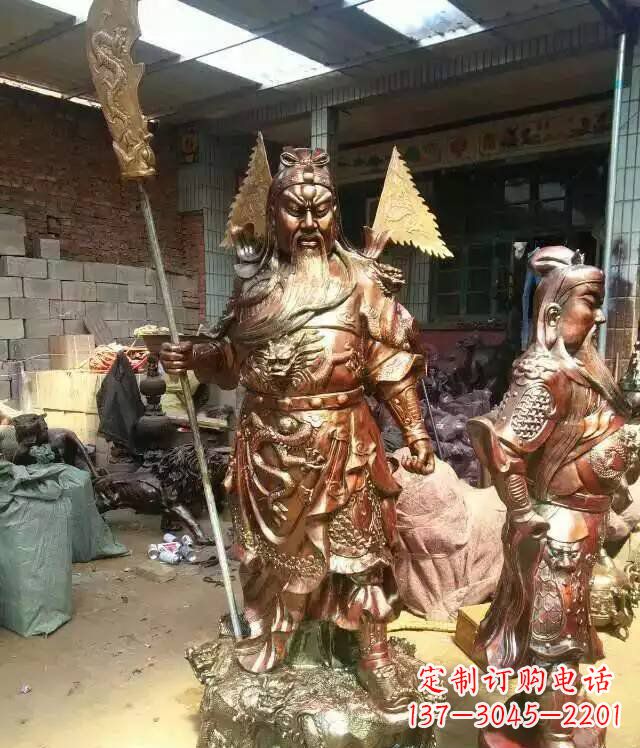 宁波铜雕武财神持刀关公雕塑