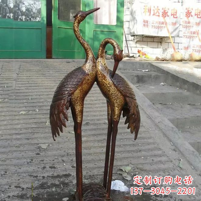 宁波铜雕仙鹤夫妻