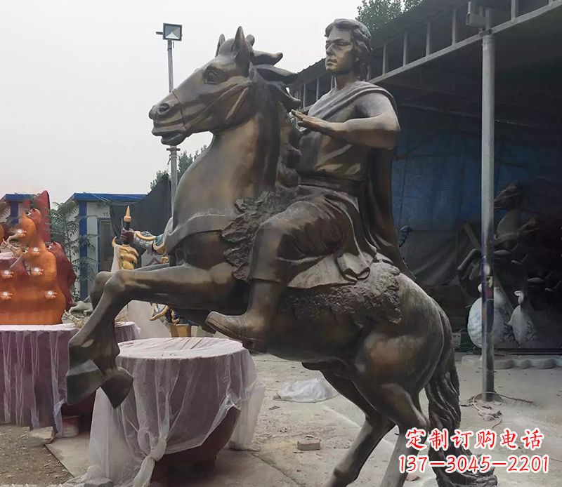 宁波铜雕现代骑马人物公园景观