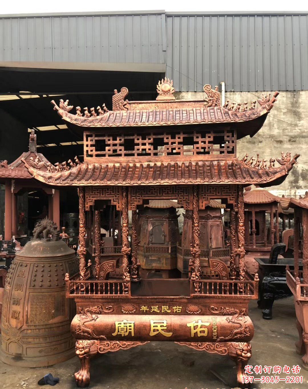 宁波铜雕香炉 (2)