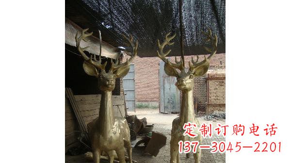 宁波铜雕小鹿公园动物雕塑 (2)
