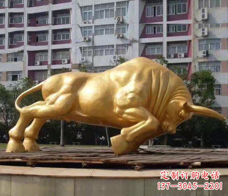 宁波铜雕小区动物牛摆件 (3)