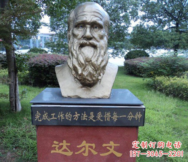 宁波铜雕校园达尔文肖像雕塑