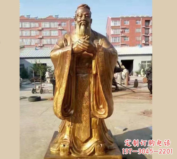 宁波铜雕校园孔子