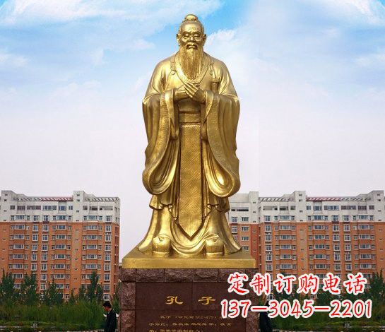 宁波铜雕校园孔子雕塑