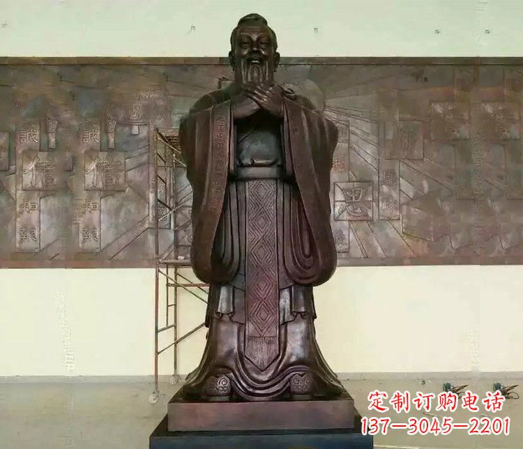 宁波铜雕校园孔子文化雕塑摆件 (2)