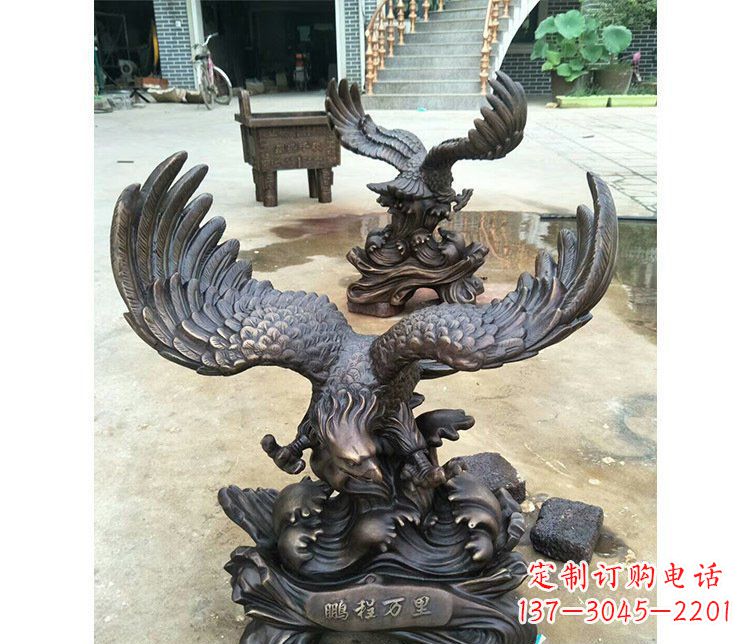 宁波铜雕园林飞鹰动物雕塑