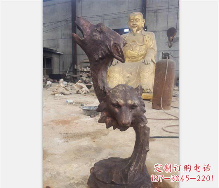 宁波铜雕园林金钱豹动物雕塑
