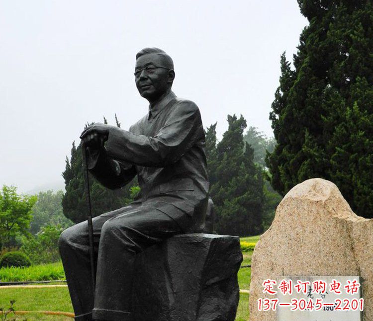 宁波铜雕园林老舍人物雕塑