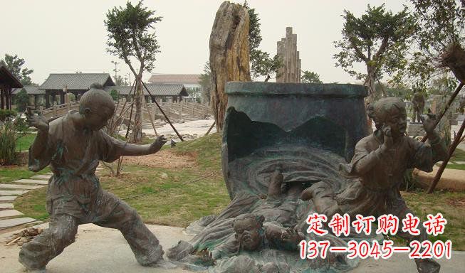 宁波铜雕园林司马光砸缸雕塑