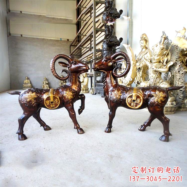 宁波铜雕招财山羊