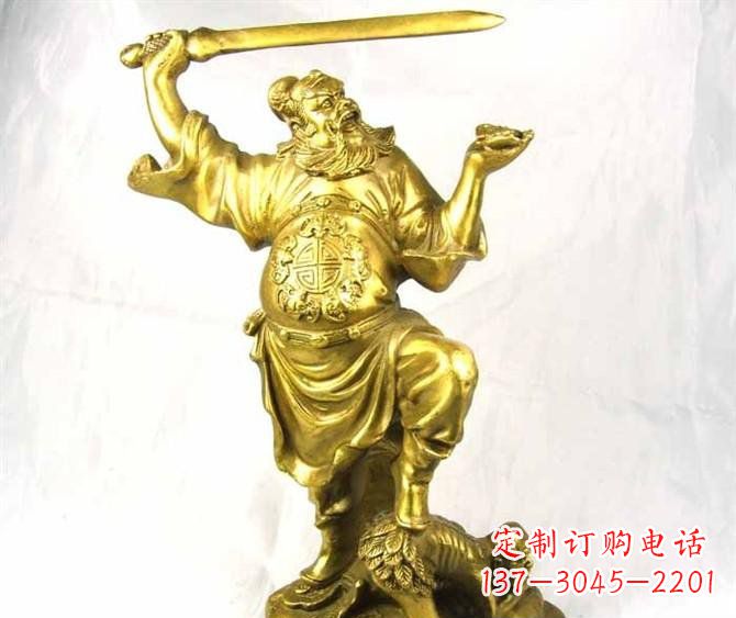 宁波铜雕赵公明古代人物雕塑