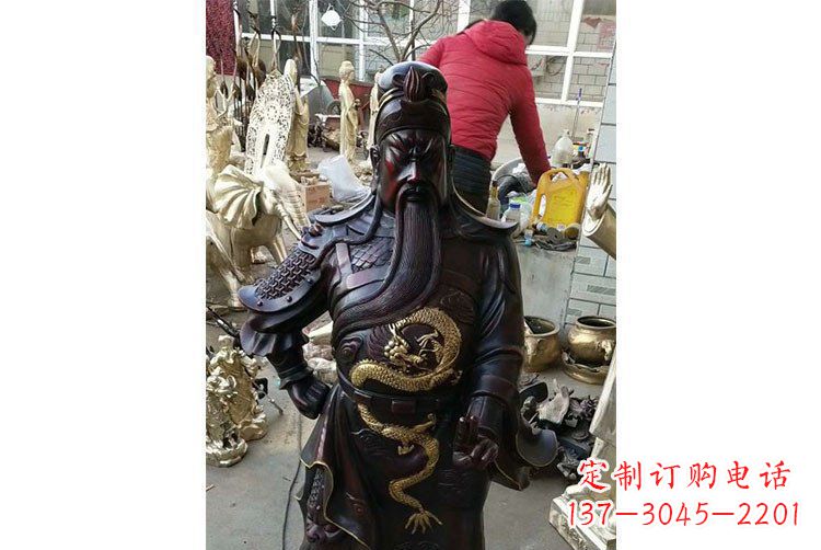 宁波铜雕镇宅关公寺庙神像雕塑摆件 (4)