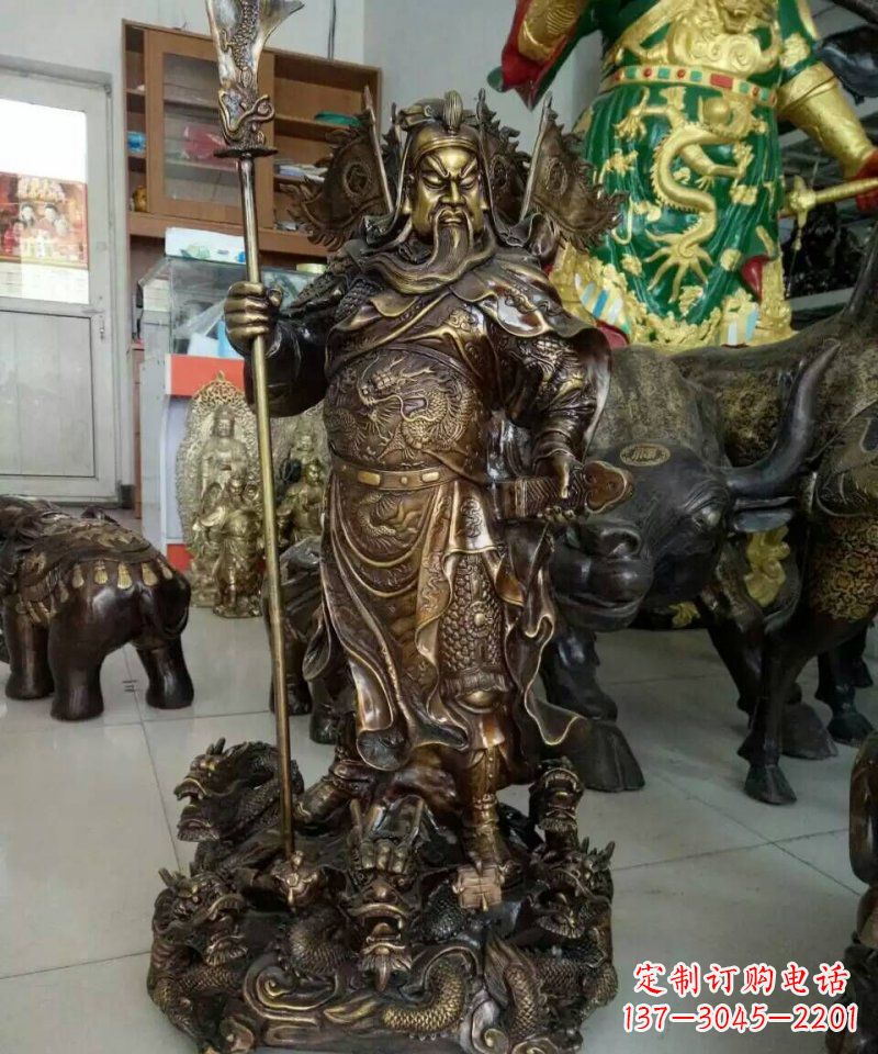 宁波铜雕镇宅关公寺庙神像雕塑摆件