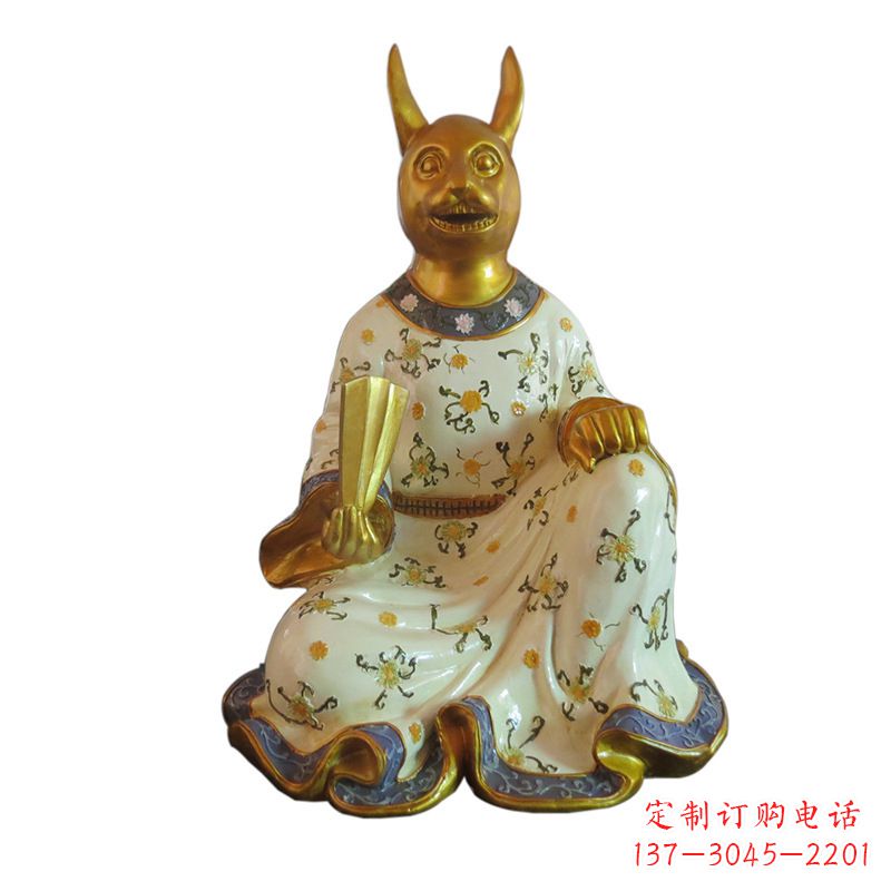 宁波兔-玻璃钢彩绘生肖雕塑