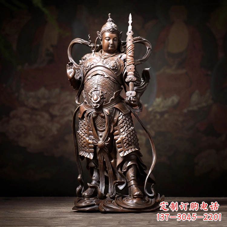 宁波托塔李靖天王铜雕