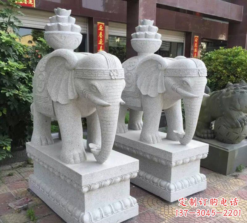 宁波驮元宝的大象石雕
