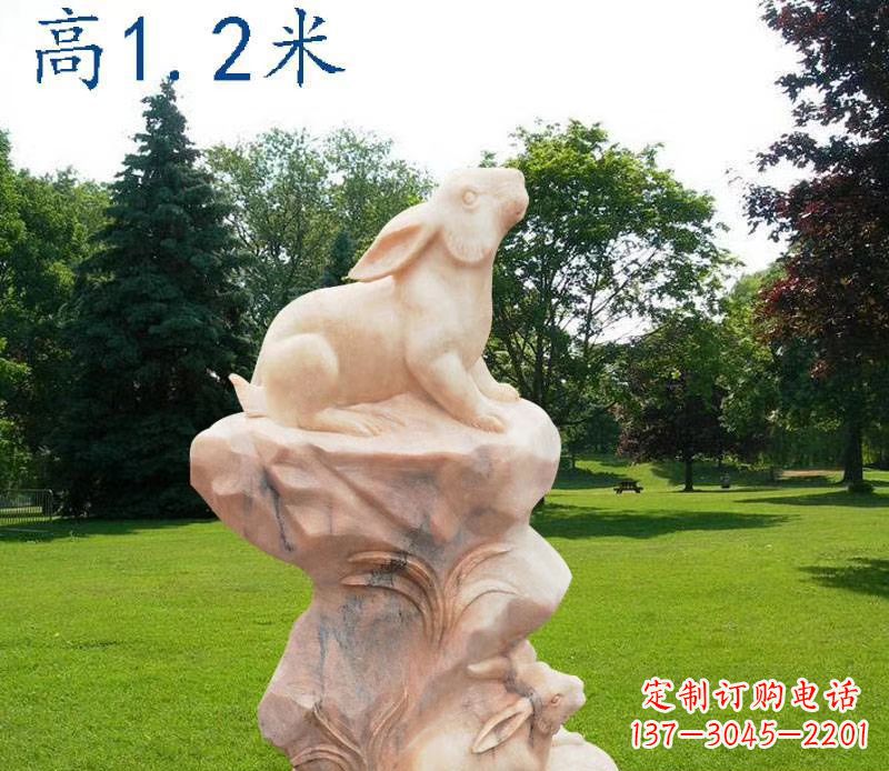 宁波晚霞红12生肖动物石雕