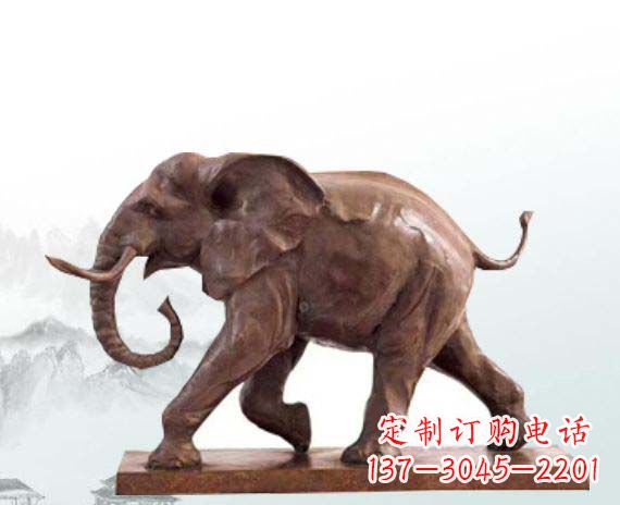 宁波晚霞红大象公园动物石雕