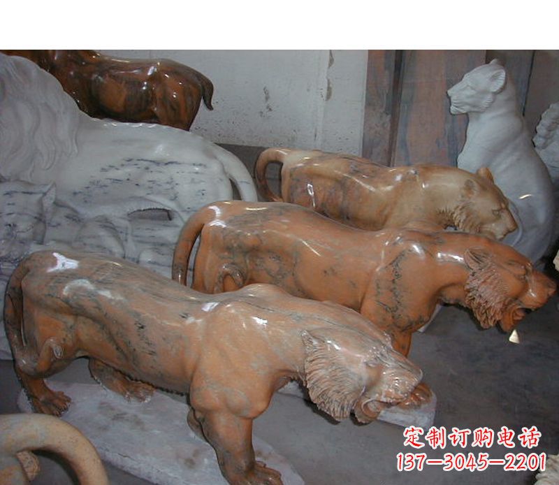宁波晚霞红动物老虎石雕