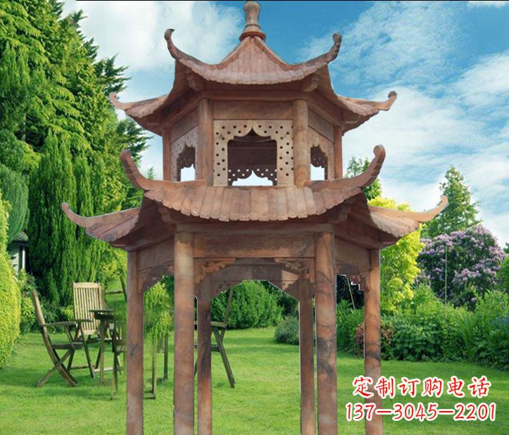 宁波晚霞红公园建筑凉亭