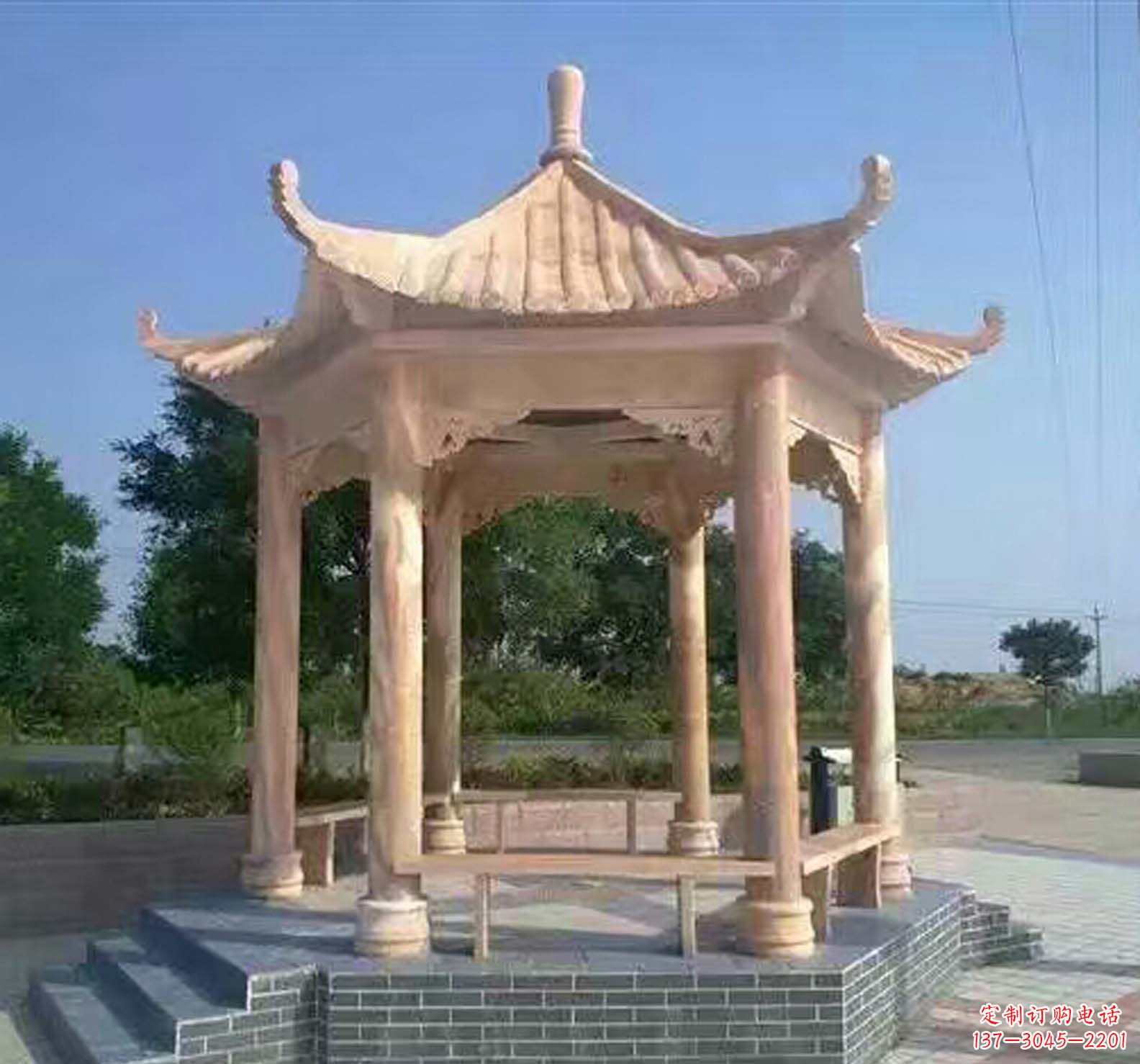 宁波晚霞红公园景观凉亭