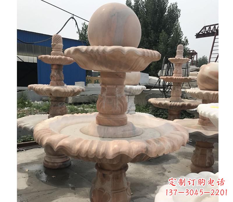 宁波晚霞红景观风水球雕塑