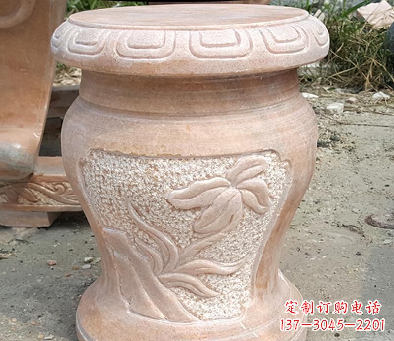 宁波晚霞红景观蝴蝶石凳