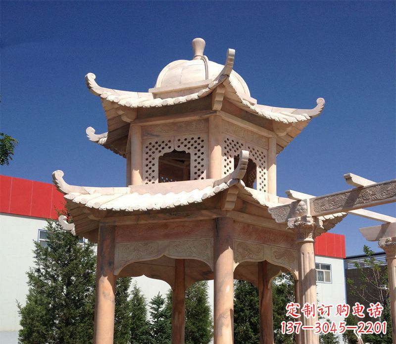 宁波晚霞红景观凉亭雕塑