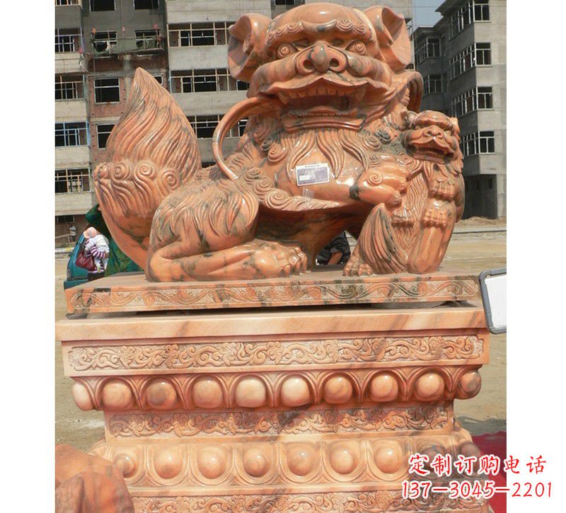宁波晚霞红南方石狮子
