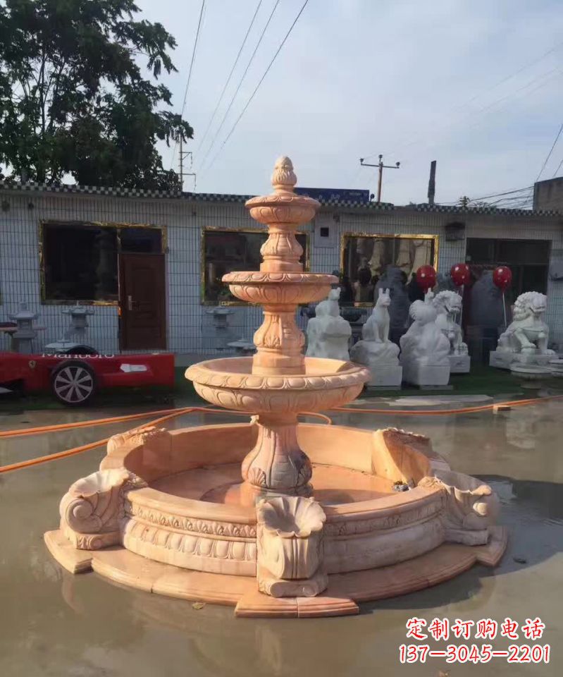 宁波晚霞红欧式流水喷泉