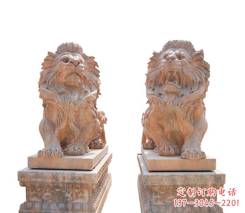 宁波晚霞红欧式狮子雕塑