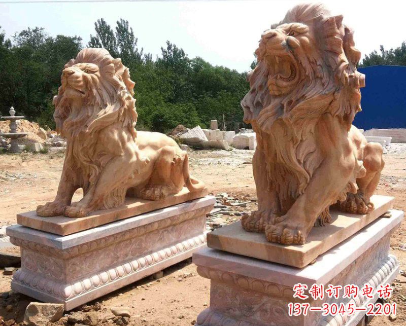宁波晚霞红欧式狮子雕塑222