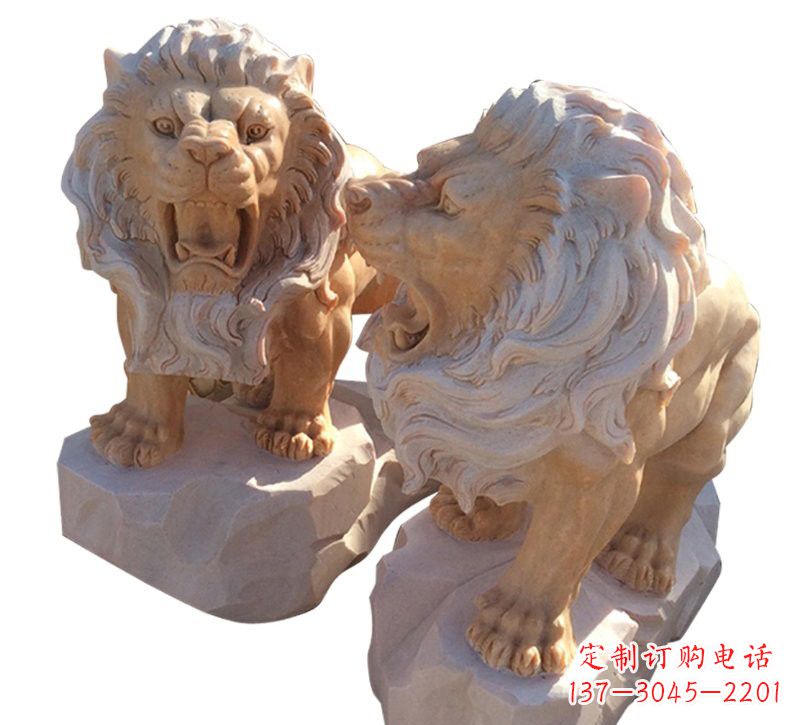 宁波晚霞红欧式西洋狮子雕塑