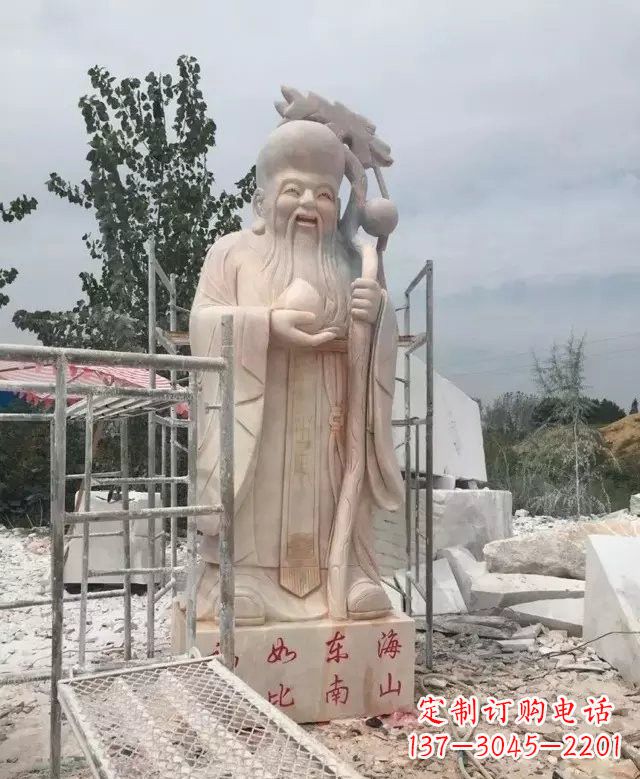宁波晚霞红神像老寿星雕塑