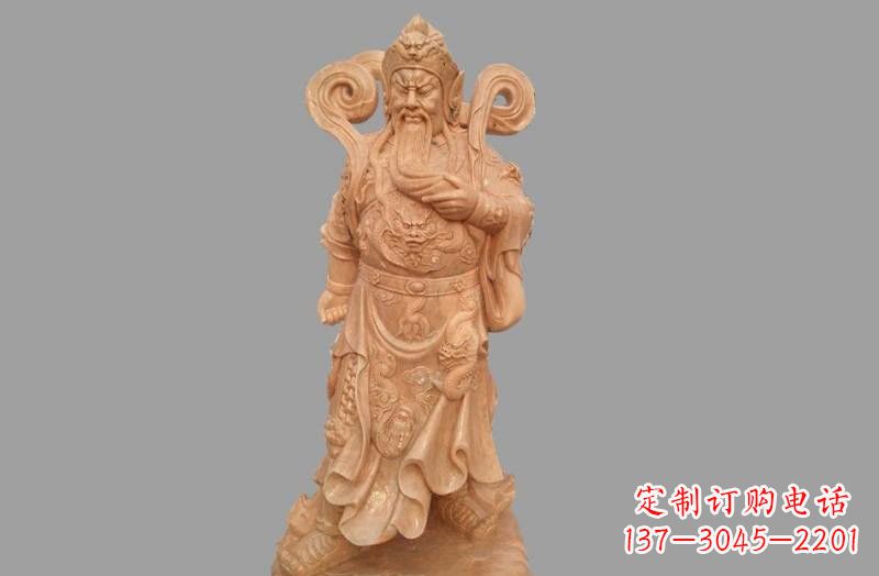 宁波晚霞红武财神关公雕像