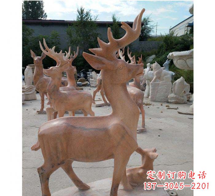 宁波晚霞红驯鹿动物公园石雕