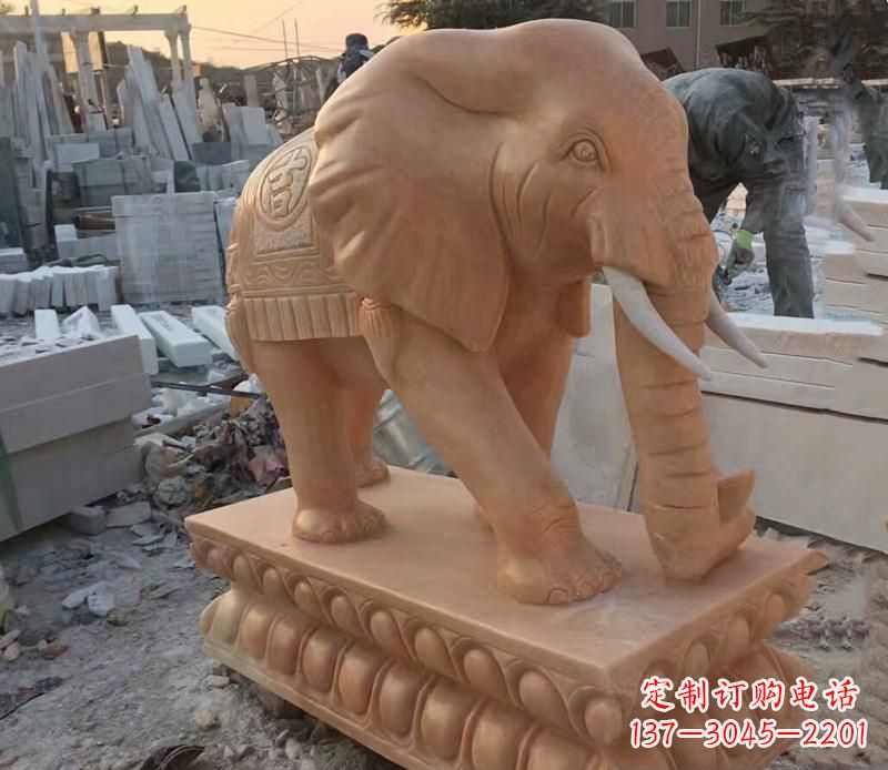 宁波晚霞红元宝招财大象